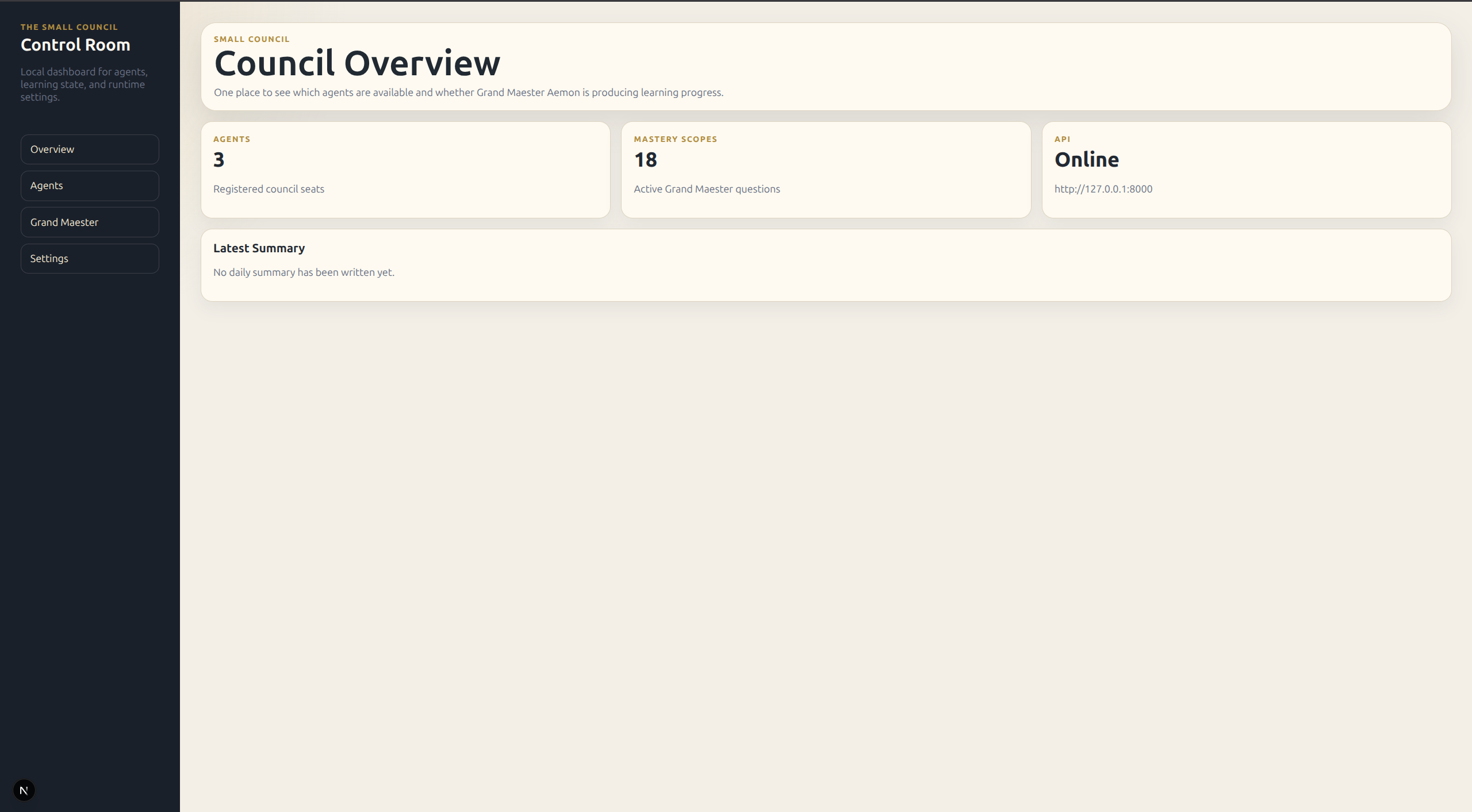 The Small Council platform overview